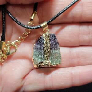 Rainbow Fluorite Pendant Necklace